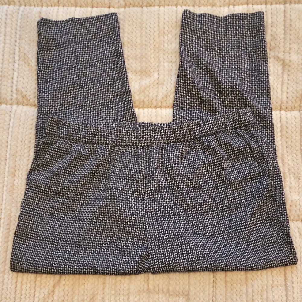 H&M | Black/White Pull-On Pants Elastic Waist Sz 16